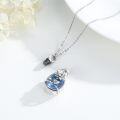 wholesale 925 Sterling Silver Blue Lotus Flower Tear Drop Keepsake Urn Necklace for Ashes - Memorial Jewelry-0-2