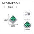 wholesale  Sterling Silver Cubic Zirconia Crystal Birthstone Stud Earrings, Emerald Green May Gemstone Jewelry Gifts for Women-0-1