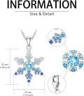wholesale 925 Sterling Silver Snowflake Necklace For Women White/blue Cz Winter Snowflake Pendant Necklace Christmas Jewelry Gifts For Women -0-5