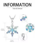 TOUPOP Sterling Silver & Blue CZ Snowflake Pendant Necklace-0-5