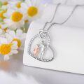 wholesale 925 Sterling Silver Sisters Forever Love Heart Pendant Necklaces Gifts for Women-0-1