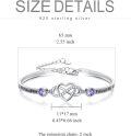wholesale Sterling Silver Adjustable Infinity Heart Bangle for Women-0-8
