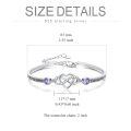 wholesale 925 Sterling Silver Forever My Daughter Heart Bangle With Pink Stones-0-8