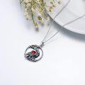 wholesale 925 Silver Crow Necklace with Birthstone Crystal - Magic & Mystery Raven Pendant, 0.87 for Women-0-2