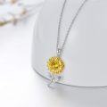 wholesale 14K Gold Yellow Crystal Sunflower Pendant Necklace for Women - My Sunshine-0-1
