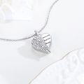 wholesale 925 Sterling Silver Angel Wing Heart Cremation Jewelry Keepsake Urn Necklace with Funnel and Fill Kit-0-1
