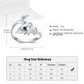 wholesale 925 Sterling Silver Cute Panda Rings Wholesale With Leaves-0-5