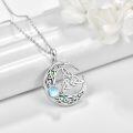wholesale 925 Sterling Silver Celtic Moon Crescent Triquetra Pendant Necklace With Moonstone-0-1