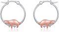 wholesale 925 Sterling Silver 925 Pink Pig Hoop Earrings - Cute Animal s for Women-0-0