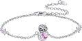 wholesale 925 Sterling Silver Pink Crystal Sloth Charm Bracelet for Women -0-0