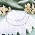 wholesale 925 Sterling Silver Layered Beaded Ankle Anklet for Women's Footwear Accessories-0-3
