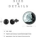 wholesale 925 Sterling Silver Round Cut Black Onyx CZ Stud Earrings for Women and Men-0-1