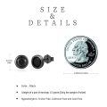 wholesale 925 Sterling Silver Round Cut Black Onyx CZ Stud Earrings for Women and Men-0-1
