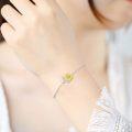 wholesale 925 Sterling Silver Yellow Daisy Flower Charm Chain Bracelet & Anklet Set Gifts for Women-0-2