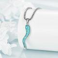 wholesale 925 Sterling Silver Turquoise Italian Horn Shaped Pendant Necklace-0-2