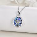 wholesale 925 Sterling Silver Saint Michael Locket Pendant with Labradorite Stone and Photo Insert Chain for Women Men Protection Faith Gift-0-2