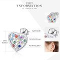wholesale 925 Sterling Silver Multicolor CZ Heart Tree of Life Stud Earrings for Women-0-5