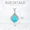 wholesale Sterling Silver Natural Gemstone Teardrop Pendant Necklace-0-47