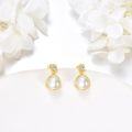 wholesale 14K Gold Freshwater Pearl Round Dangle Drop Earrings for Women Wedding Gift Jewelry Accessories-0-3