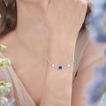 wholesale 925 Sterling Silver Crescent Moon Star Blue Stone Bracelet For Women-0-3