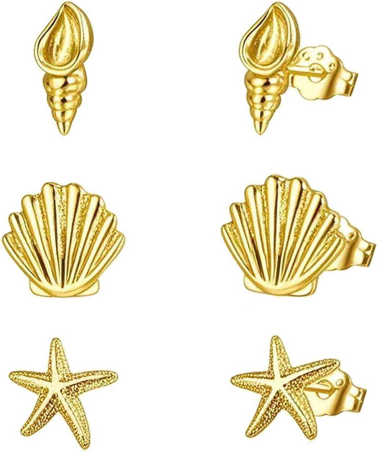 Sterling Silver 3 Pairs Women s Stud Earrings Set-0-1