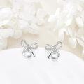 wholesale 925 Sterling Silver Bow Pearl Earrings, Elegant 16.6mm Pearl Dangle Earrings for Women-0-2