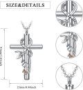 wholesale 925 Sterling Silver Cross with Snowdrop and Butterfly Charm Cremation Urn Necklace for Ashes Keepsake Pendant-0-1