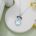 wholesale 925 Sterling Silver Moonstone Dog Pendant Necklace for Women - Memorial s-0-1