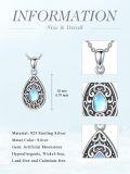 wholesale 925 Sterling Silver Teardrop Moonstone Cremation Keepsake Pendant Necklace with Funnel and Spoon Set-0-4