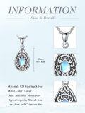 wholesale 925 Sterling Silver Moonstone Teardrop Urn Pendant Necklace Always In My Heart Memorial Keepsake-0-4