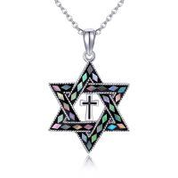 wholesale 925 Sterling Silver Cross & Star of David Pendant Necklace - Religious s for Women-Cross