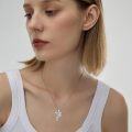 wholesale 925 Sterling Silver Heart-Shaped CZ Hummingbird Pendant Necklace for Women-0-1