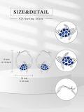 wholesale 925 Sterling Silver Blue Enamel Sea Turtle Hoop Earrings for Women - Hypoallergenic  Set-0-1