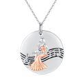wholesale 925 Sterling Silver Musician Pendant Necklace with Rose Gold Accents and Musical Notes - Friendship Graduation Gift for Her Daughter or Sister-0-0