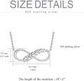 wholesale 925 Sterling Silver Infinity Feather Pendant Chain Necklace for Women Gold Plated  Length: Adjustable from 43cm to 61cm (Gold)-0-5
