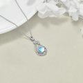 wholesale 925 Sterling Silver Teardrop Moonstone Floral Filigree Pendant Necklace Gift for Women-0-3