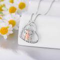 wholesale 925 Sterling Silver Sisters Heart Pendant Necklace with 3 Girls and Cubic Zirconia Gifts for Women-0-1