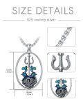 TOUPOP Sterling Silver No Gemstone Anchor Necklace for Men Women-0-3