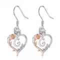 TOUPOP Sterling Silver Rose Heart Butterfly Initial G Letter Drop Dangle Earrings-0-0