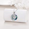 wholesale  Sterling Silver Blue Crystal Moon Star Initial Pendant Necklace Gift -0-8