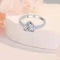 TOUPOP Sterling Silver Moissanite Women's Wedding Ring D VVS1 Size 6-9-0-4