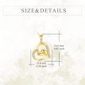 wholesale 14K Yellow Gold Heart with Baby Feet Pendant Necklace for New Moms and Expectant Mothers-0-3