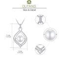 wholesale 925 Sterling Silver Pearl Pendant Necklace White Gold Plated Teardrop Beaded Infinity Frame-0-5