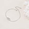 wholesale 925 Sterling Silver Heart Interlock Adjustable Bracelet s for Women and Girls-0-3