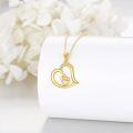 wholesale 14K Gold Heart Shaped Family Pendant Necklace for Sisters and Moms - Mothers' Day & Birthdays Gifts-0-3