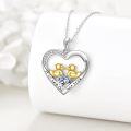 wholesale 925 Sterling Silver Cubic Zirconia Heart-Shaped Pendant with Ducks and Stones Necklaces for Women - Valentine's Day Gifts-0-4