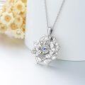wholesale 925 Sterling Silver Metal Stone Spiritual Jewelry with Evil Eye and Lotus Necklace-0-1