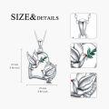 wholesale 925 Sterling Silver Swans with Olive Branches and Cubic Zirconia Pendant Necklace-0-1