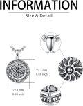 wholesale 925 Sterling Silver Vegvisir Compass Pendant Norse Viking Jewelry for Men -0-1