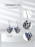 wholesale 925 Sterling Silver Halloween Jewelry Skeleton Hand Bat Cat Spider Skull Ghost Earrings Gifts for Women-0-1